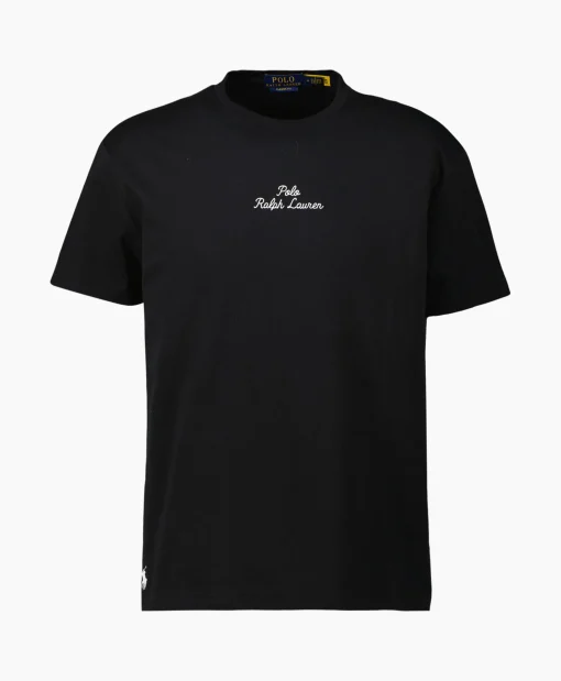 Cheap T-Shirt Korte Mouw Jersey Mid Logo Zwart Heren T-Shirts