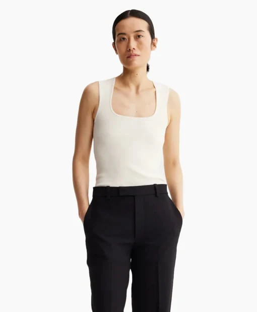 Shop Rohe Top Bustier Shaped Knitted Off White Dames T-Shirts & Tops
