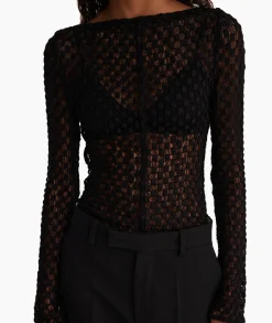 Discount Rohe Top Lace Zwart Dames T-Shirts & Tops