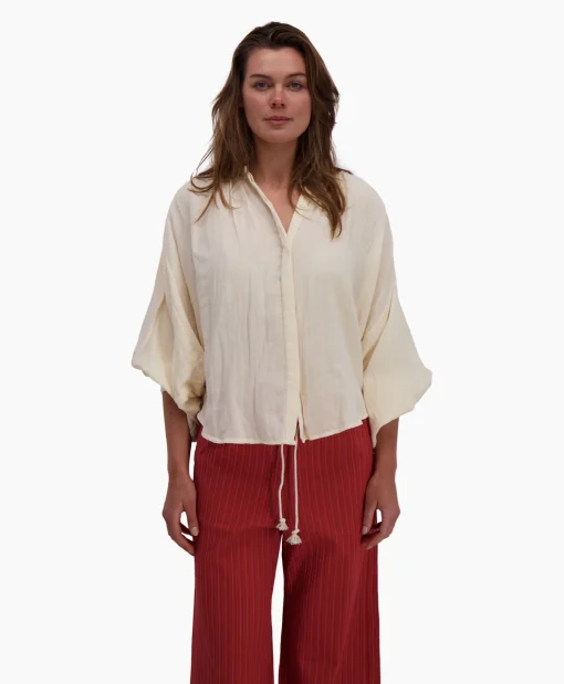 Discount Blouse Balloon Resort Beige Dames Blouses