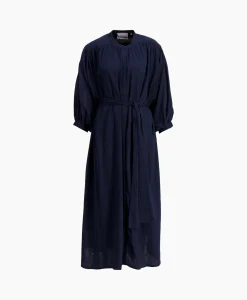 Discount Maxi Jurk Balloon Long Double Layered Donker Blauw Dames Jurken