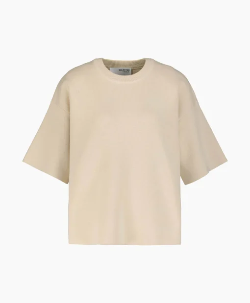 Shop T-Shirt Korte Mouw Liva 2/4 Knit O-Neck Noos Off White Dames T-Shirts & Tops