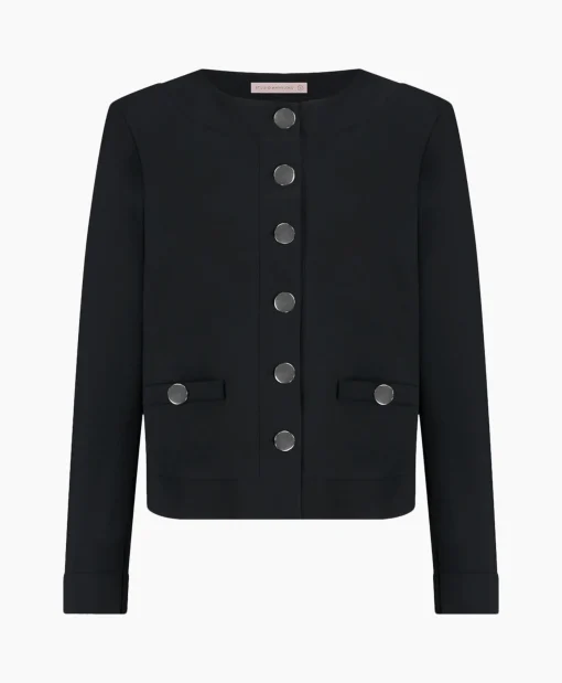 New Blazer Janet Bonded Zwart Dessin Dames Blazers