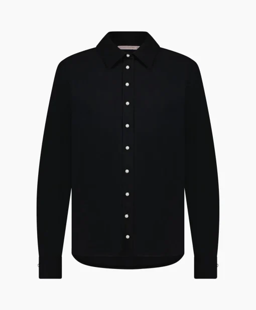 Hot Blouse Bobby Pearl Pinstripe Zwart Dessin Dames Blouses