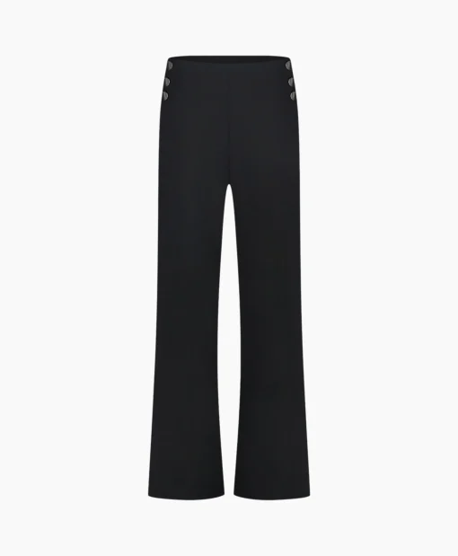 Sale Broek Jessy Bonded Button Trousers Zwart Dessin Dames Broeken