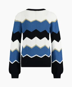 Discount Pullover Isa Zigzag Ajour Ecru Dames Truien