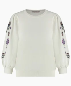 Sale Pullover Hollie Embroidery Ecru Dames Truien