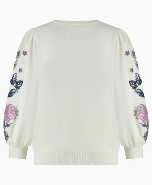Sale Pullover Hollie Embroidery Ecru Dames Truien