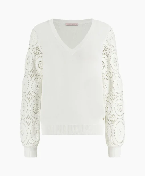 Sale Pullover Dinah Crochet Off White Dames Truien