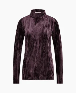 Hot Top Avril Ls Velvet Bruin Dames T-Shirts & Tops