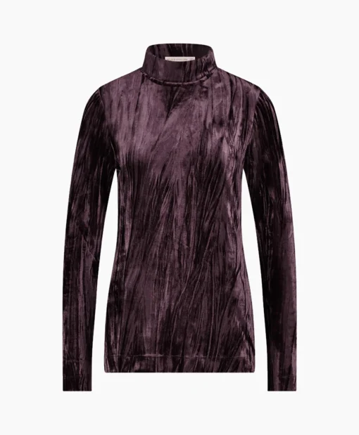 Hot Top Avril Ls Velvet Bruin Dames T-Shirts & Tops