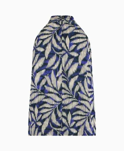 Outlet Top Sara Satin Big Flower Blauw Dames T-Shirts & Tops