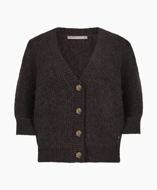 Cheap Vest Mandy Mohair Cardigan Bruin Dames Vesten