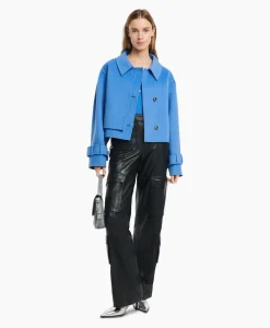 Clearance Mantel Catalana Wool Blend Blauw Dames Jassen