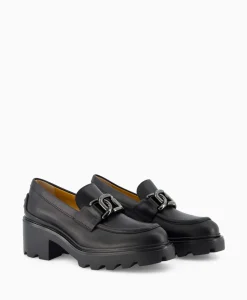 Outlet Tod's Tod's Loafer Gomma Carro Zwart Dames Instappers