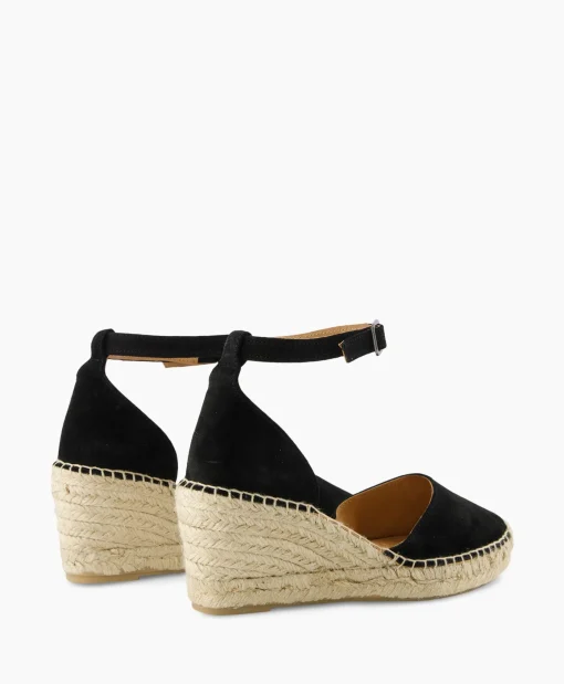 Outlet Espadrille Flora Braid Zwart Dames Instappers