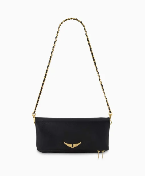 Best Sale Zadig & Voltaire Crossbody Tas Rock Grained Leather Zwart Dames Tassen
