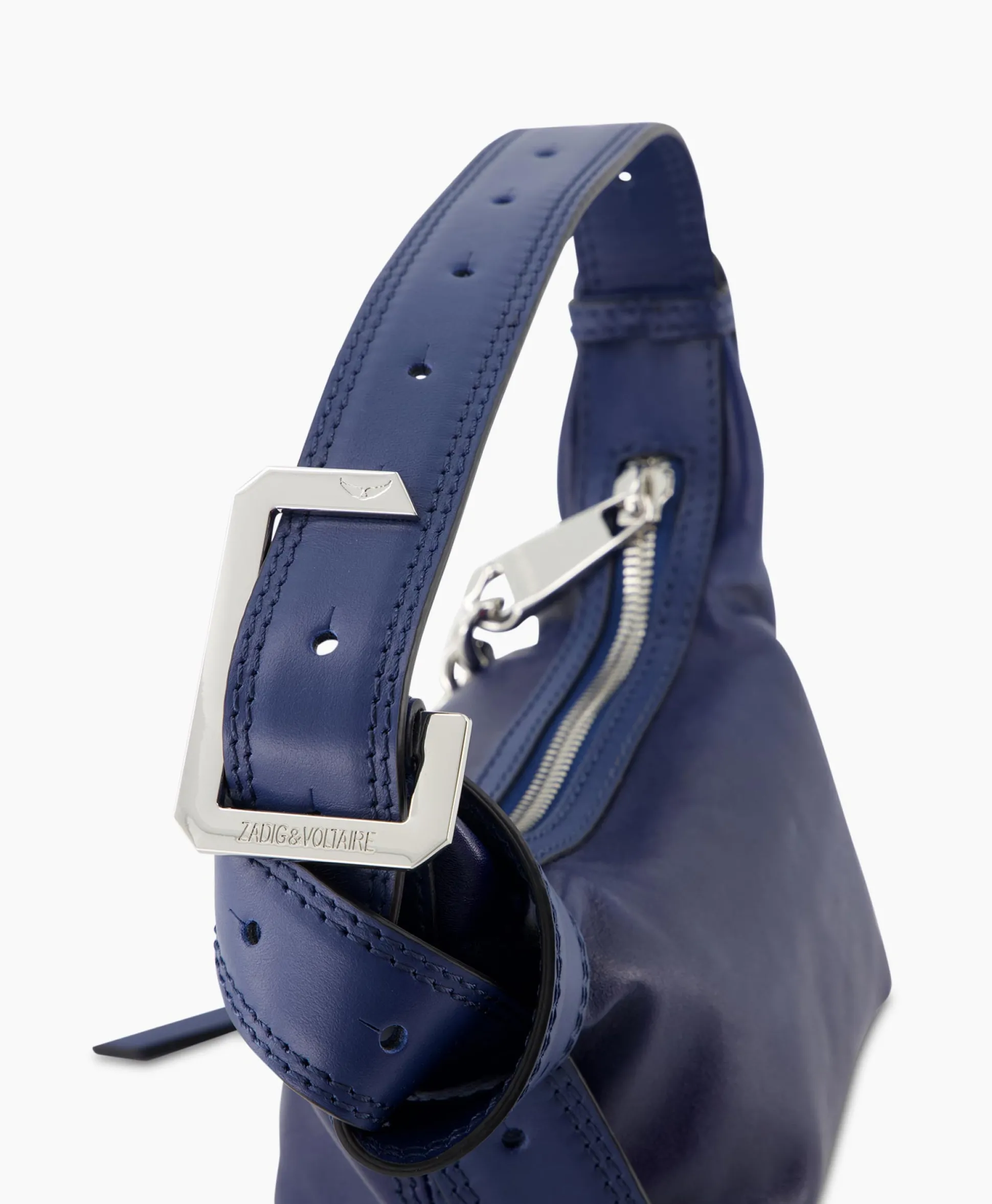 Shop Zadig & Voltaire Schouder / Hand Tas Le Cecilia Xs Leather With Veg Donker Blauw Dames Tassen