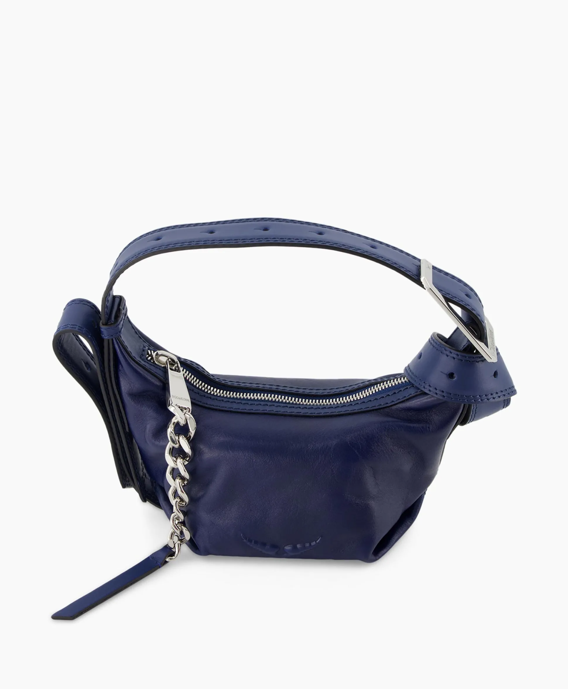 Shop Zadig & Voltaire Schouder / Hand Tas Le Cecilia Xs Leather With Veg Donker Blauw Dames Tassen