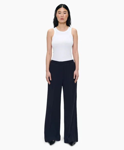 Fashion Pantalon Techno Silk Donker Blauw Dames Broeken