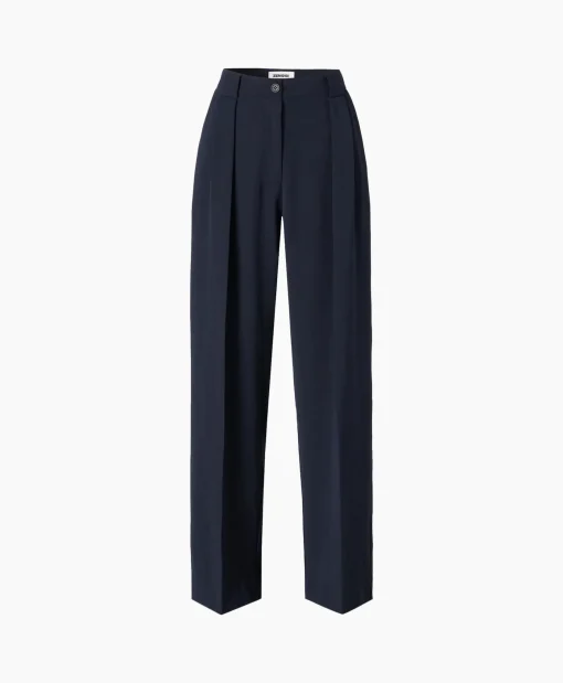 Cheap Pantalon Wide Pleated Donker Blauw Dames Broeken