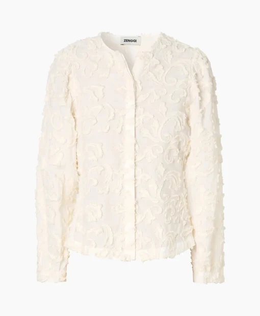 Store Tuniek Embroidered Off White Dames Tunieken
