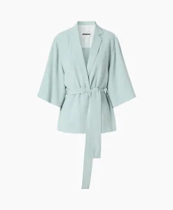 Shop Vest Japanse Crepe Kimono Licht Groen Dames Vesten