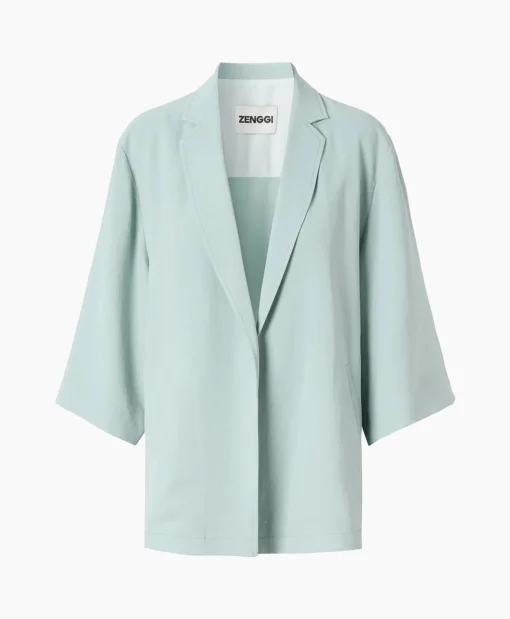 Shop Vest Japanse Crepe Kimono Licht Groen Dames Vesten
